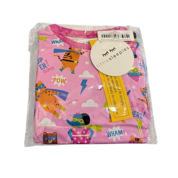 Little Sleepies Pink Sleepy Heroes Two Piece Long Sleeve Pajamas Size 2T NWT - Picture 2 of 2
